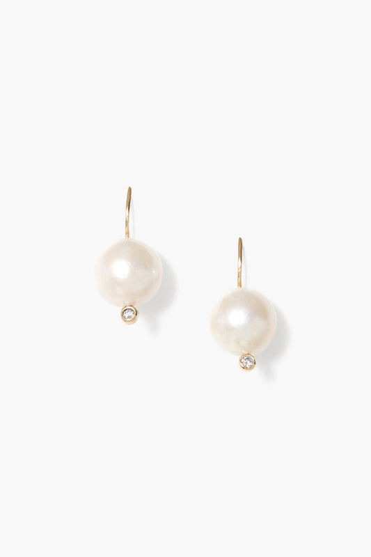 14k White Pearl Earrings