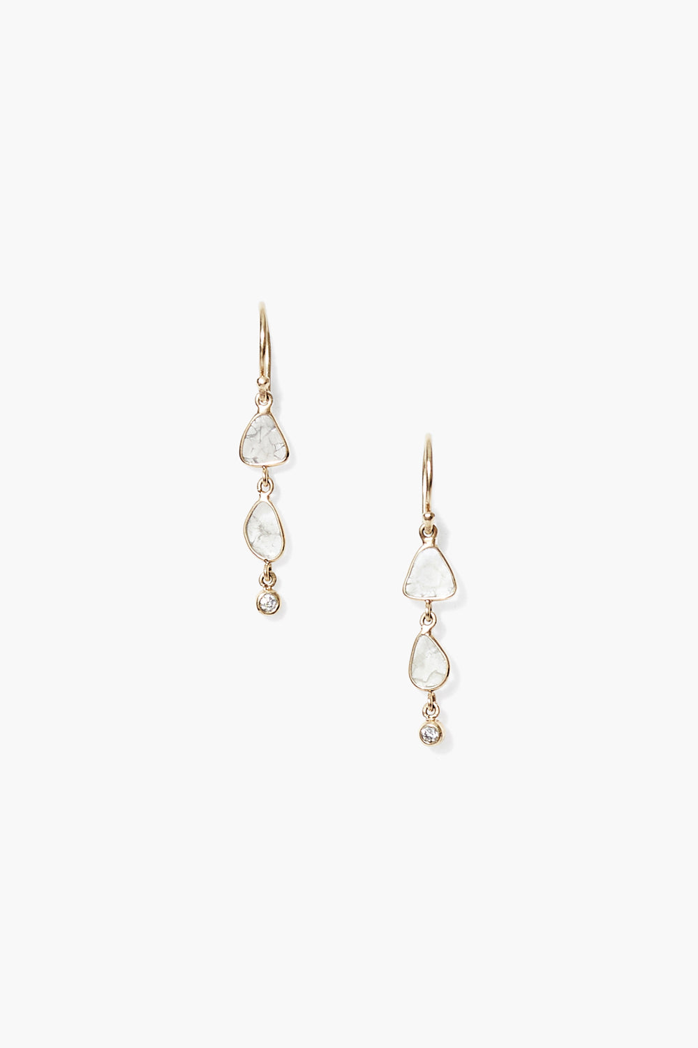 Tiered Diamond Earrings in Yellow Gold