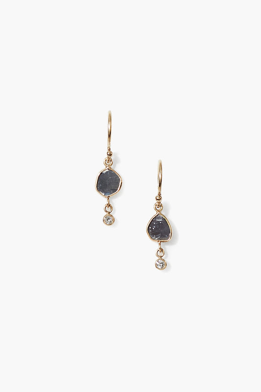 14k Black Diamond Earrings