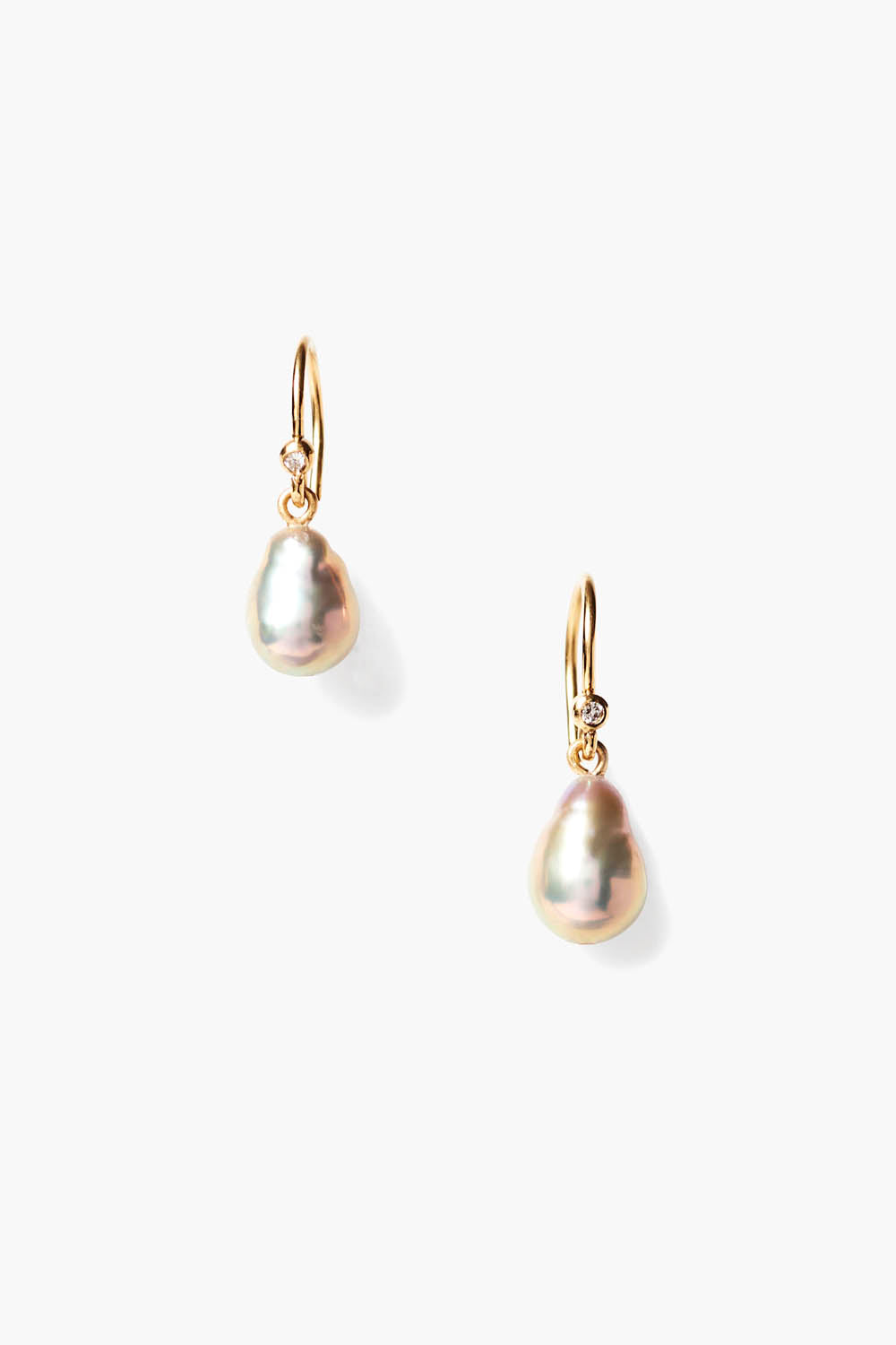 14k Grey Pearl Edison Style Earrings