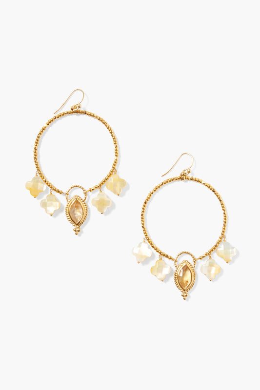 Citrine Clover Hoop Earrings