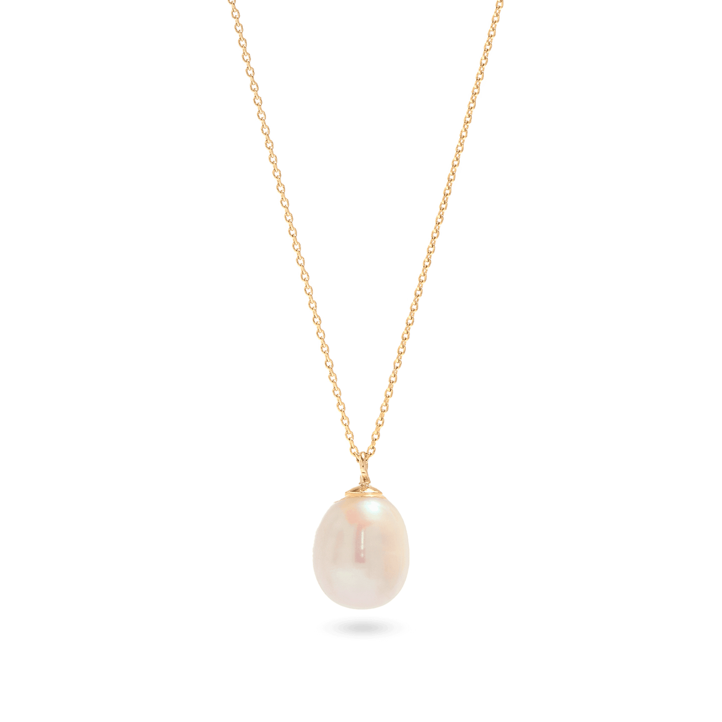 Elegant Pearl Pendant Necklace in Elliptical Design