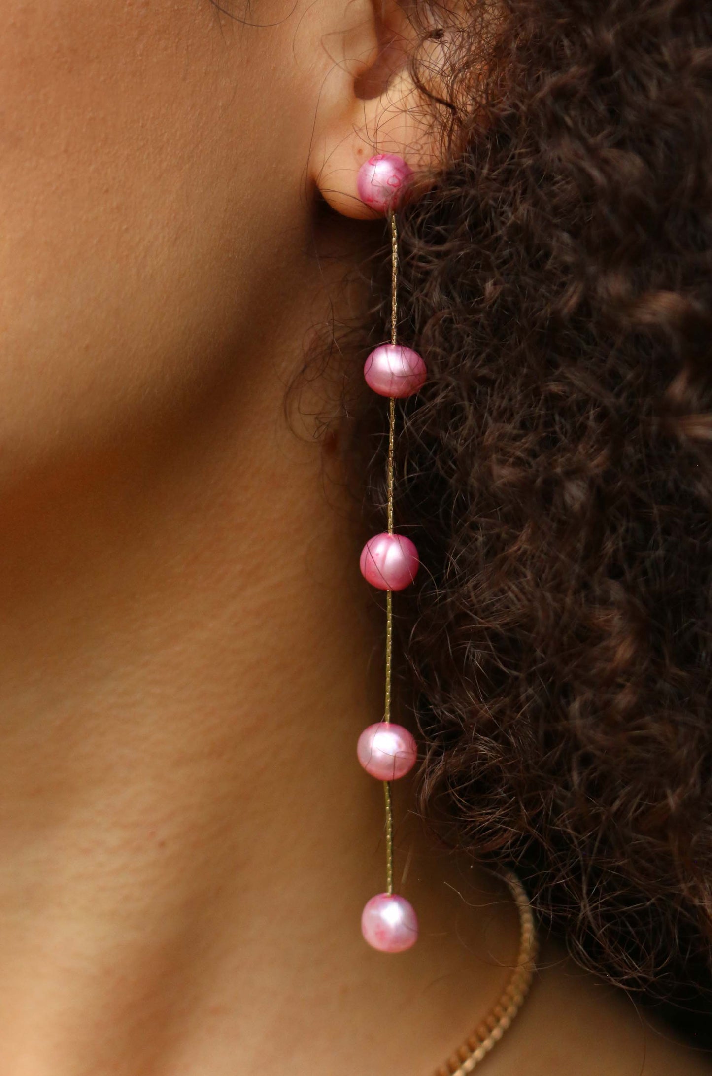 Delicate Drop Earrings with Dripping Pearls