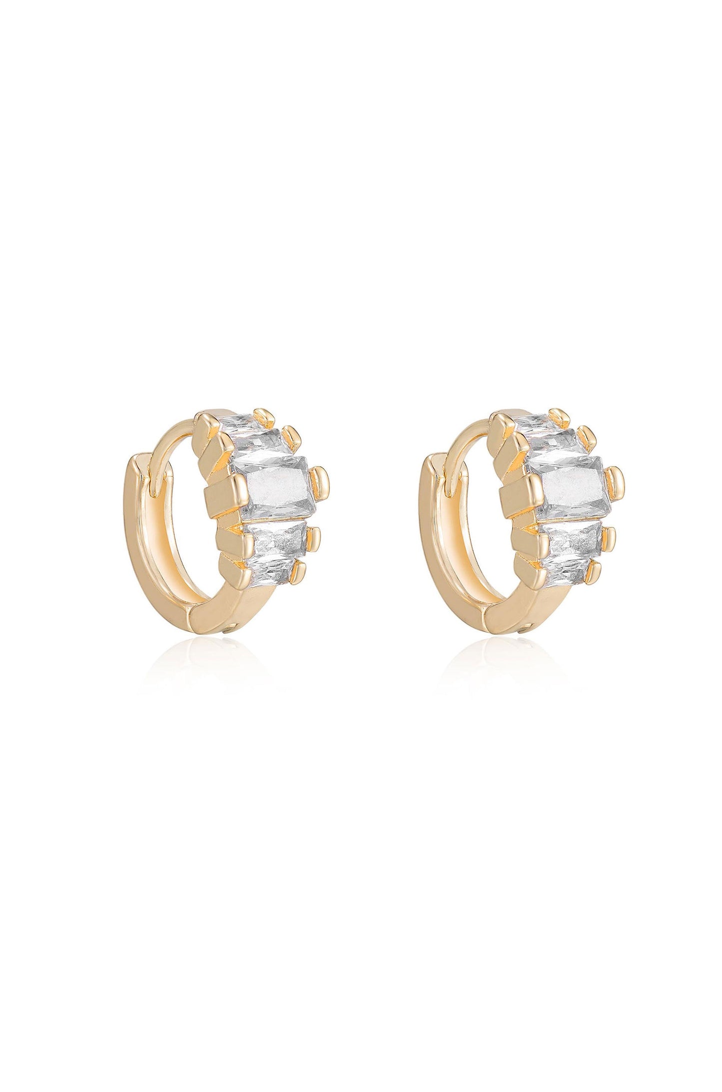 Mini Hoop Earrings with Diamond Shine