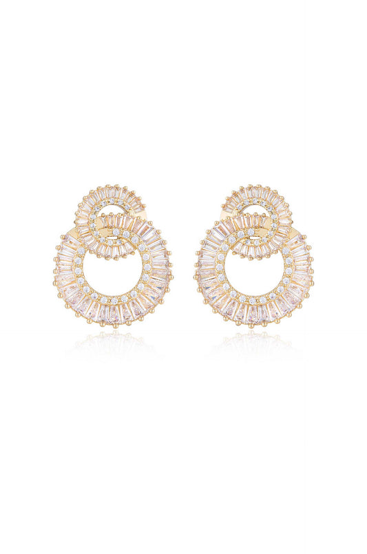 Crystal Rotating Circles Earrings Design