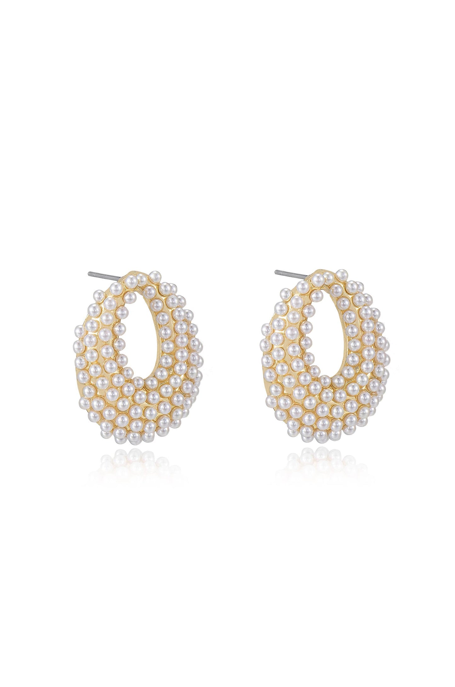 Pearl Cluster Stud Earrings in Classic Style