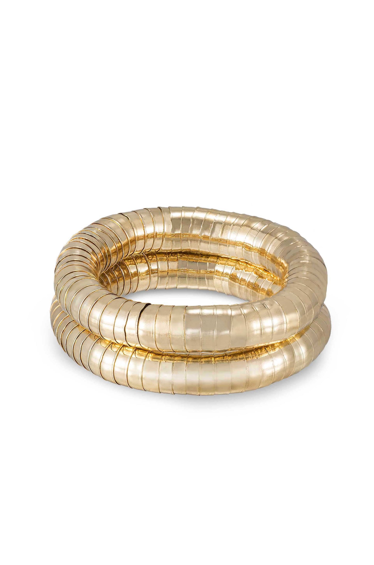 Gold Stretch Bracelet Set in Liquid Design