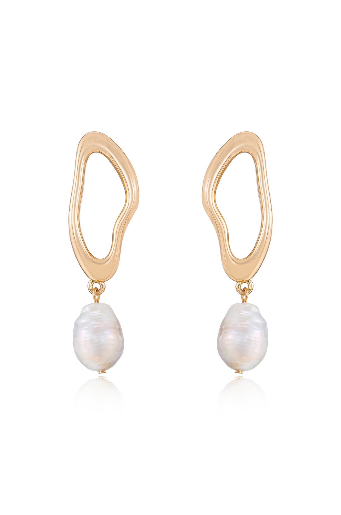 Freshwater Pearl Open Circle Earrings