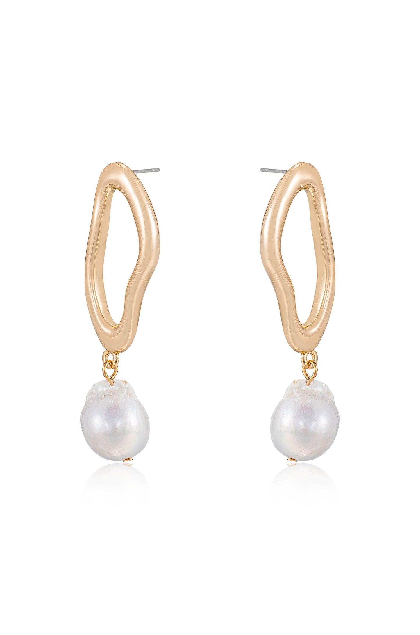 Freshwater Pearl Open Circle Earrings