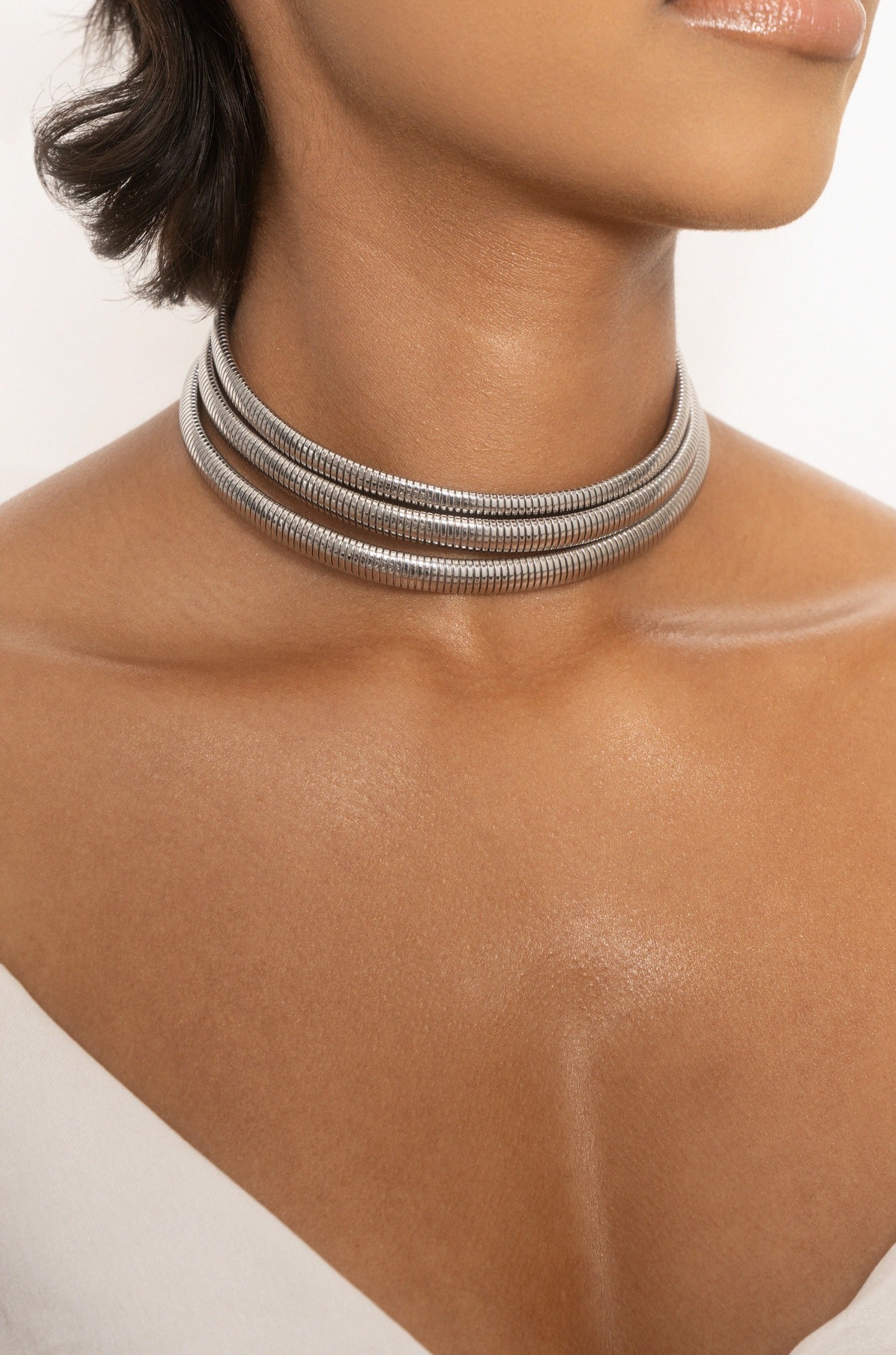 Flexible Snake Chain Necklace in Silver