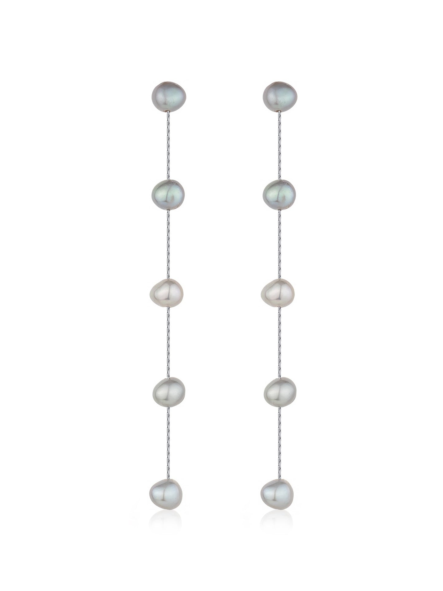 Delicate Drop Earrings with Dripping Pearls