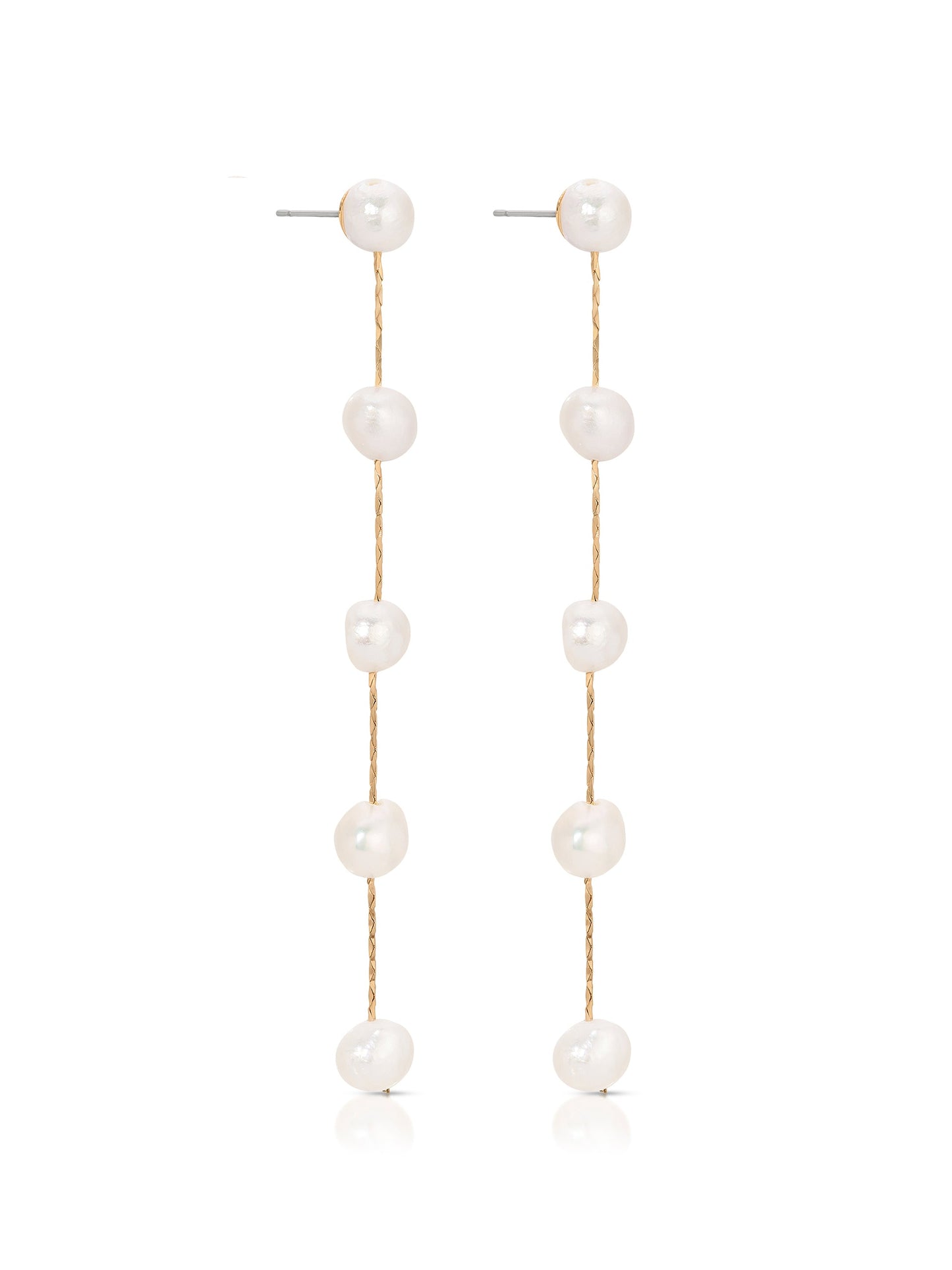 Delicate Drop Earrings with Dripping Pearls