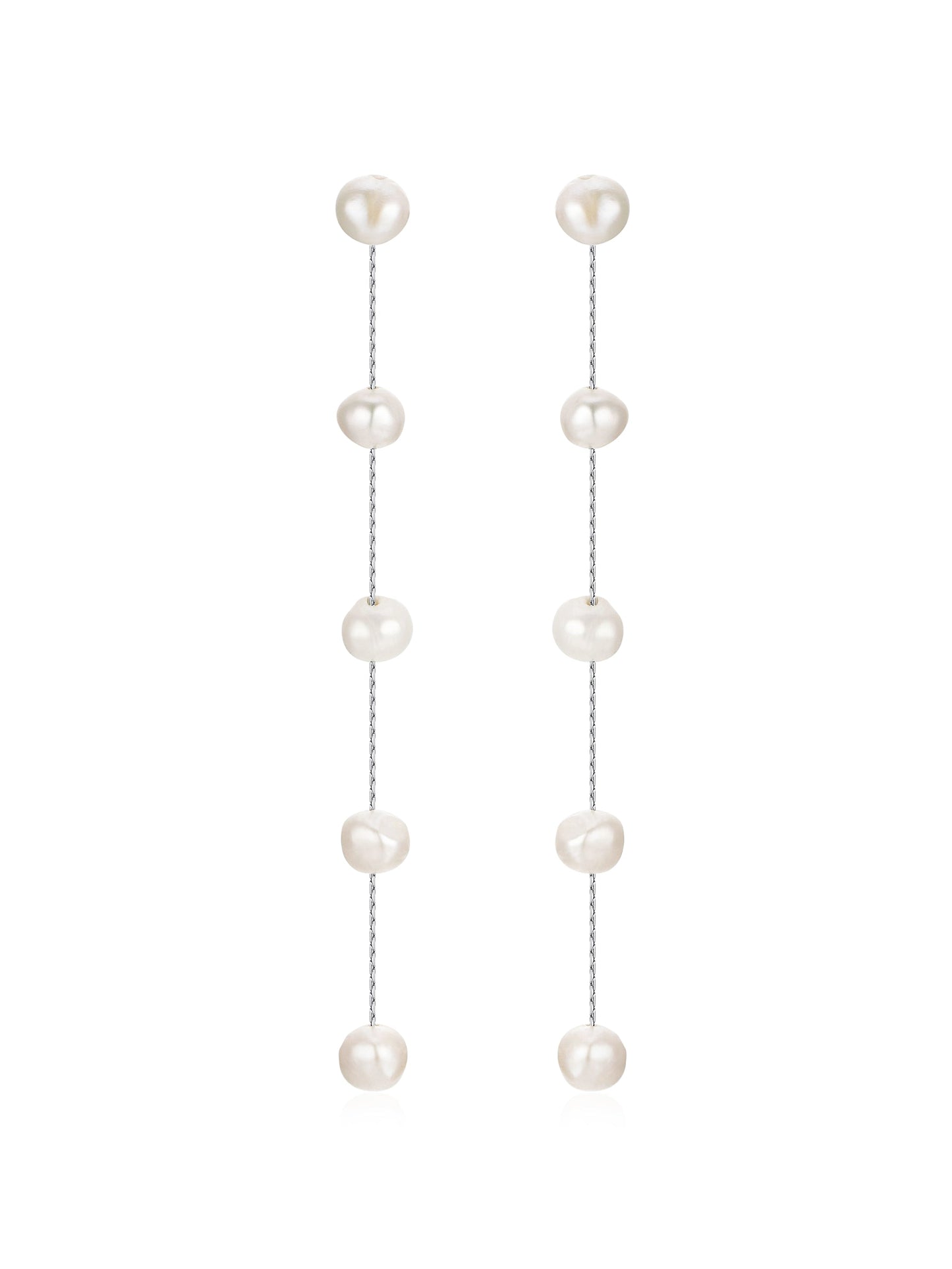 Delicate Drop Earrings with Dripping Pearls