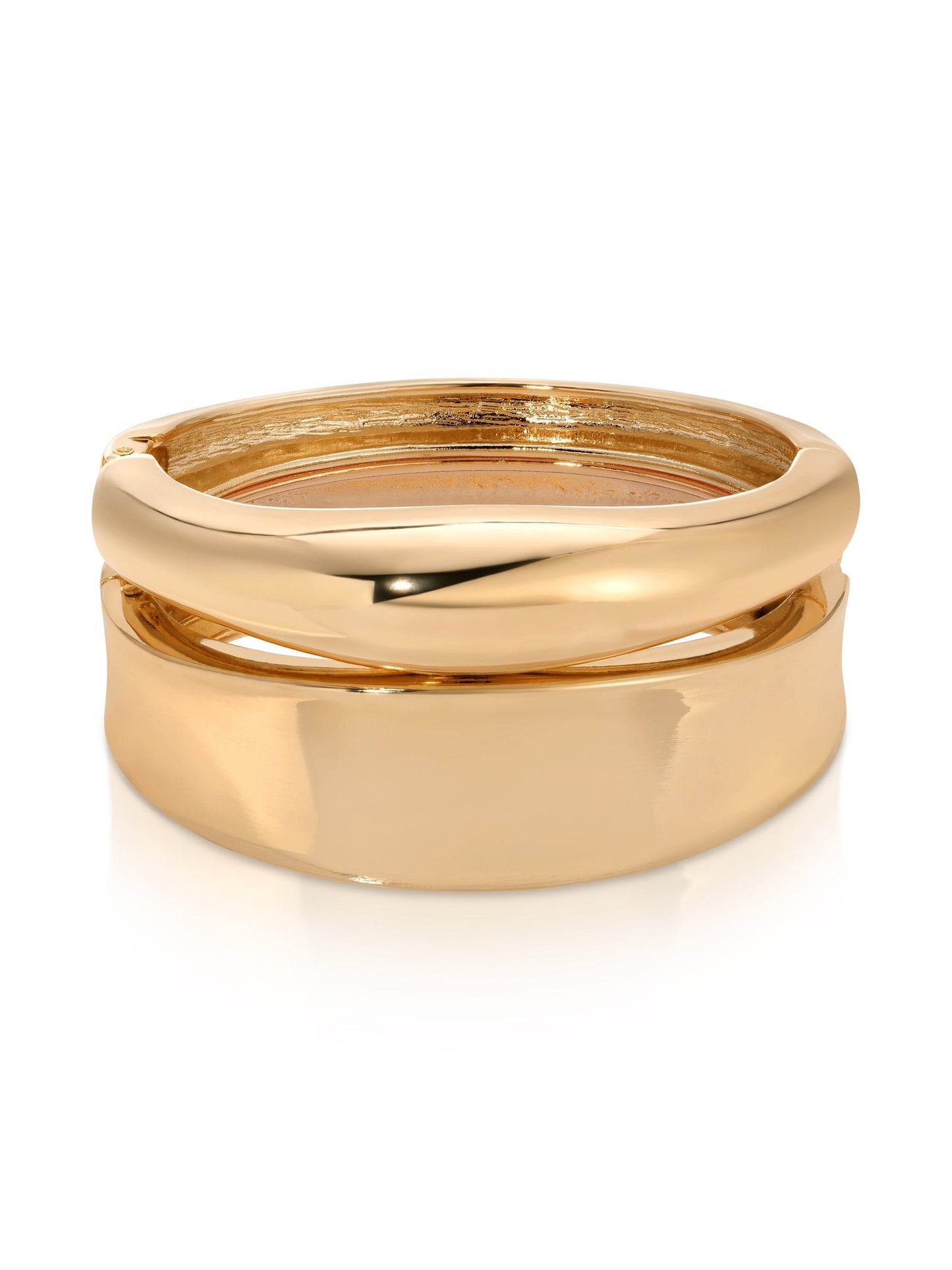 Elegant Double Golden Bangle Set for Women