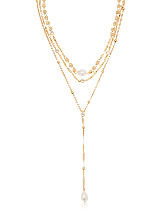 Elegant Pearl Lariat Necklace Design