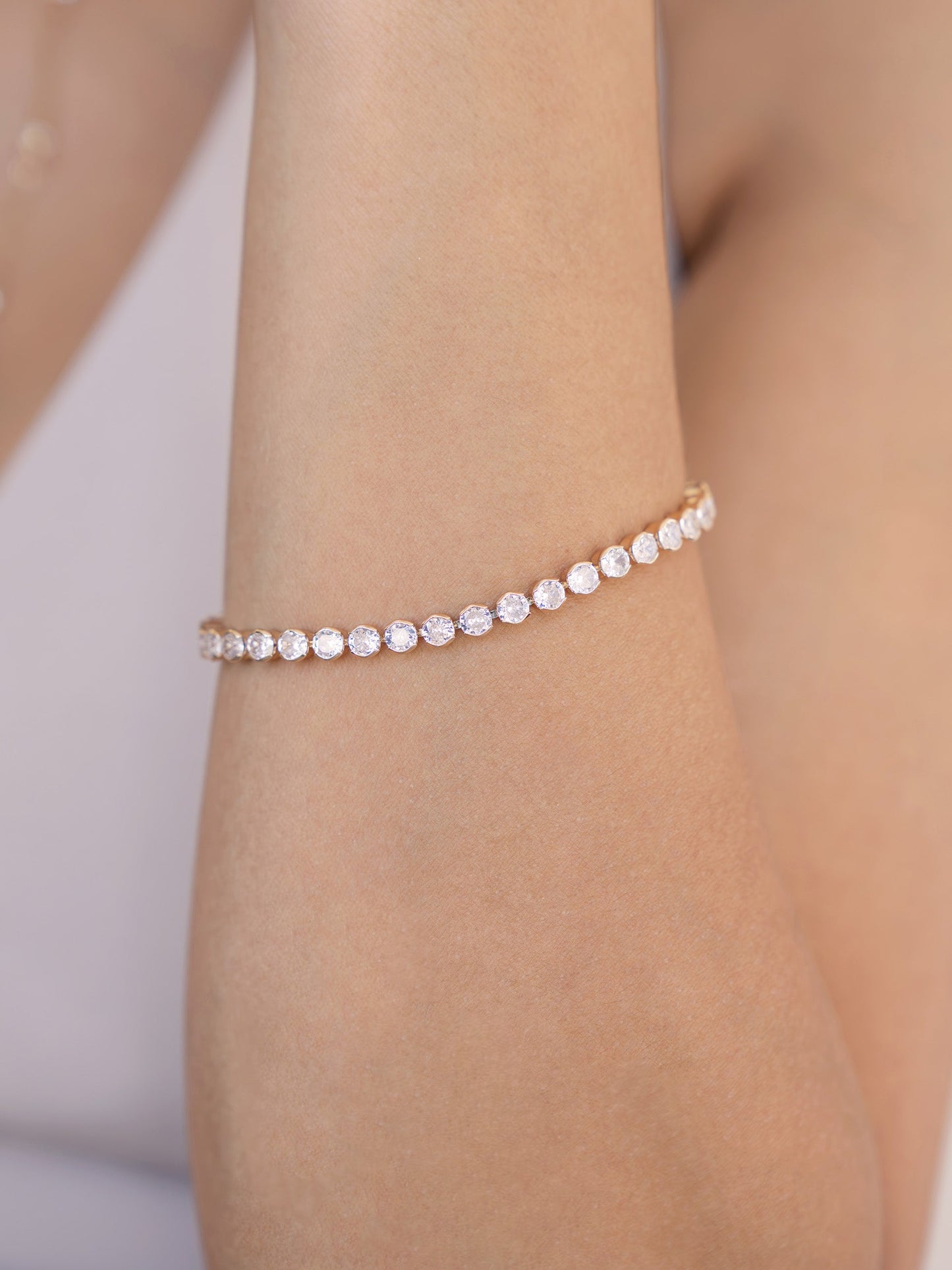 Tennis Bracelet with Crystal Chain Design