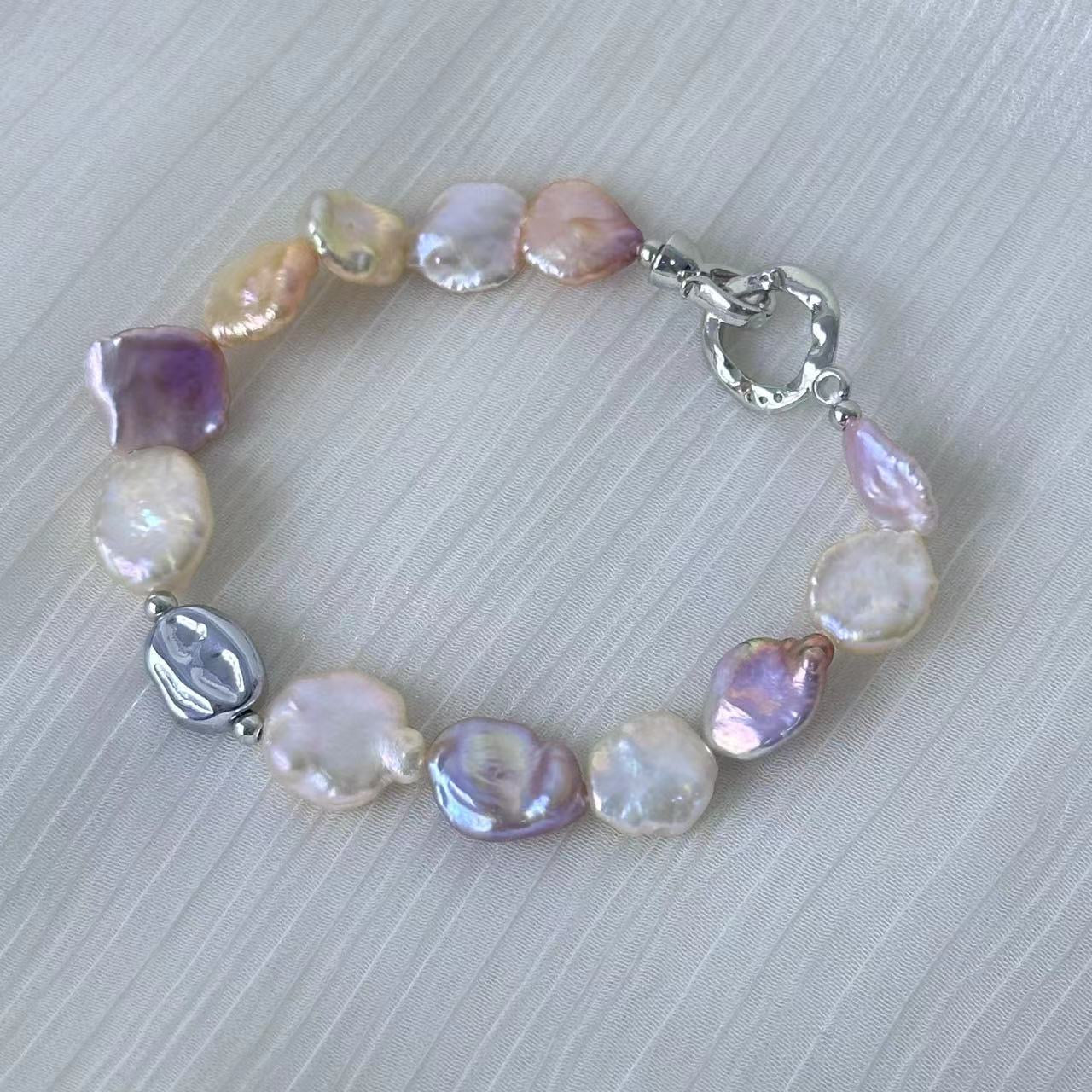 Iridescent Pink-Purple Baroque Keshi Pearl Set