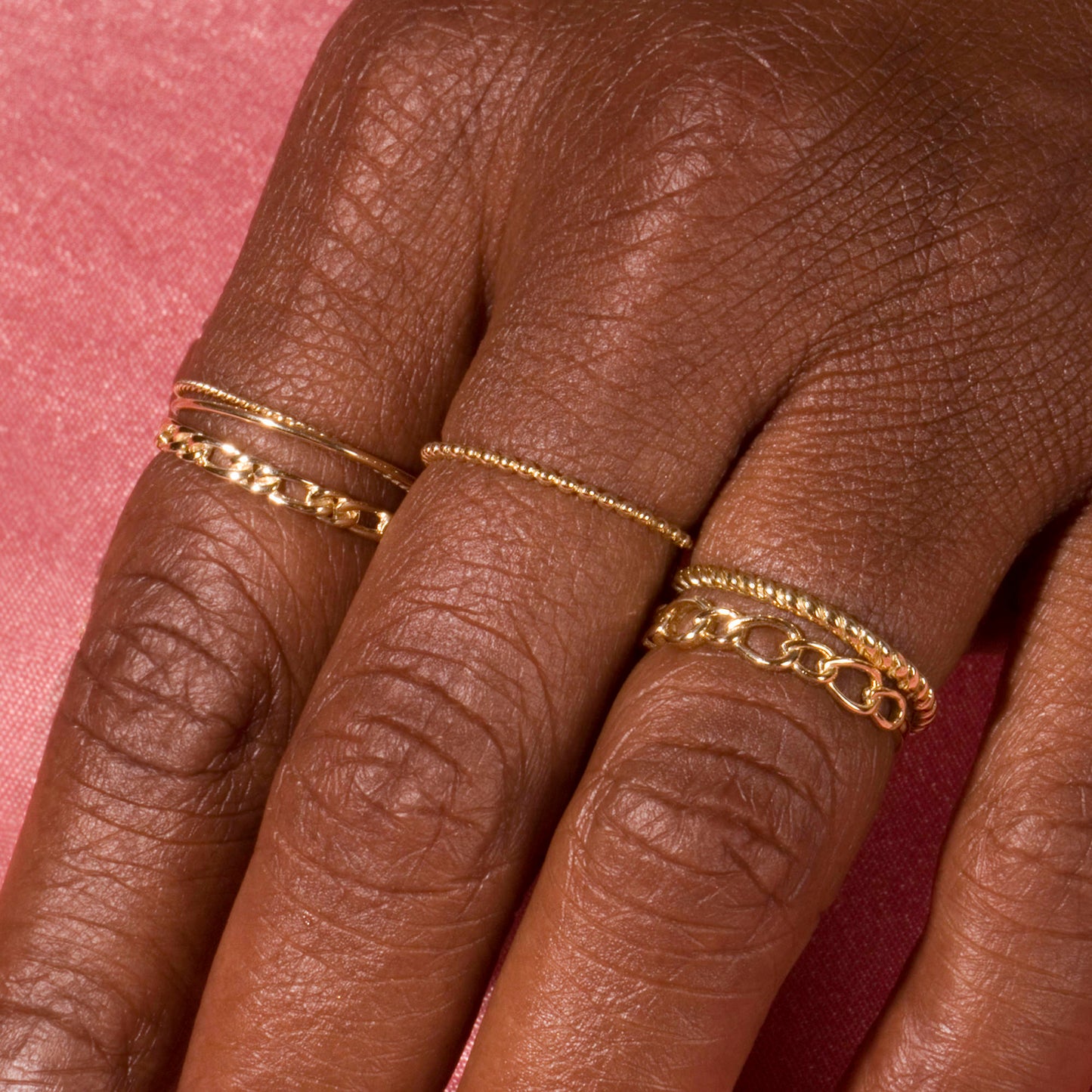 Elegant Fine Beaded Ring in Silver