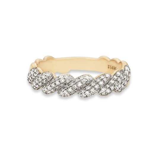 Elegant Diamond Brioche Style Ring