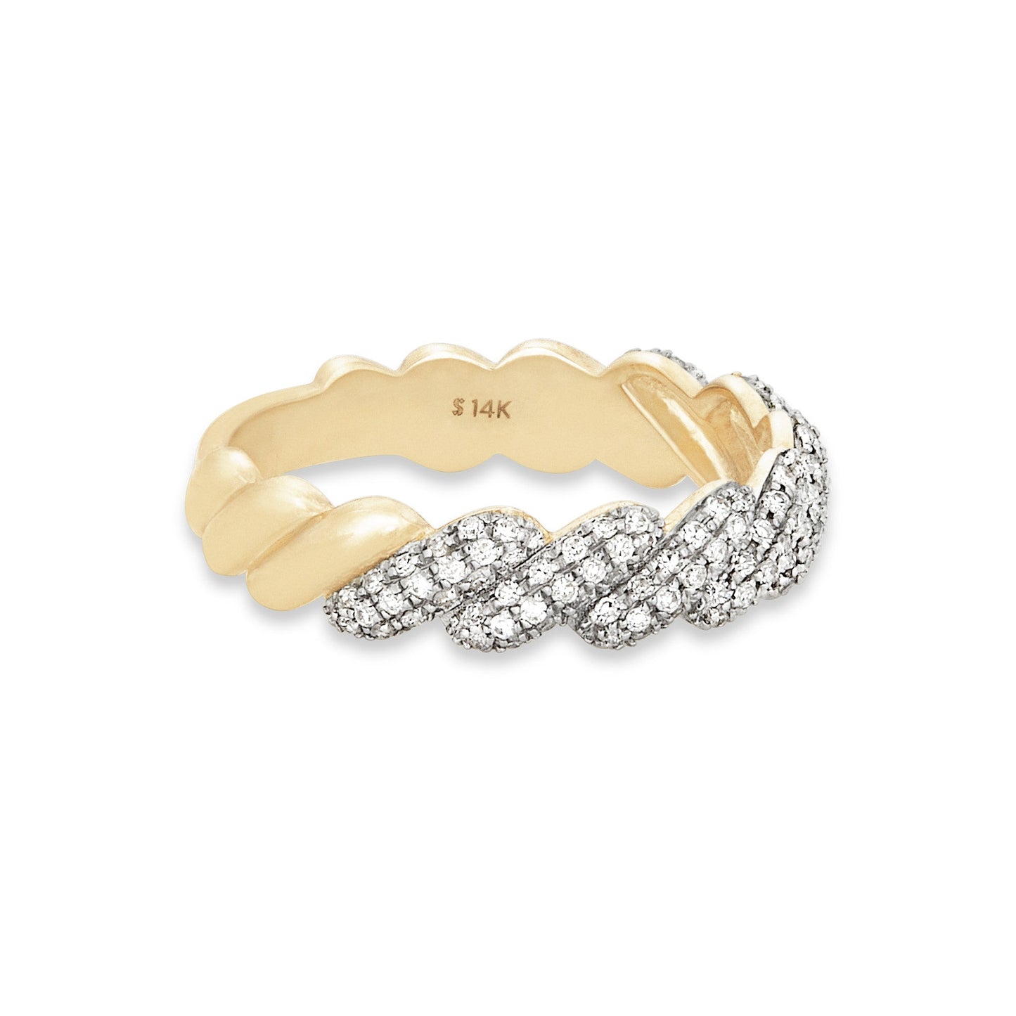 Elegant Diamond Brioche Style Ring