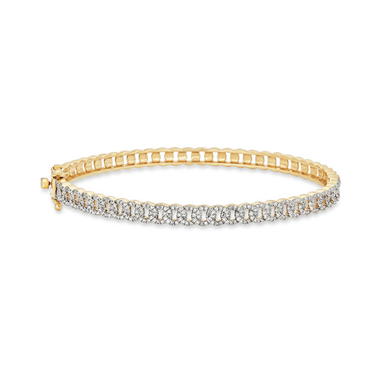 Diamond Pave Chain Bangle in Fine Materials