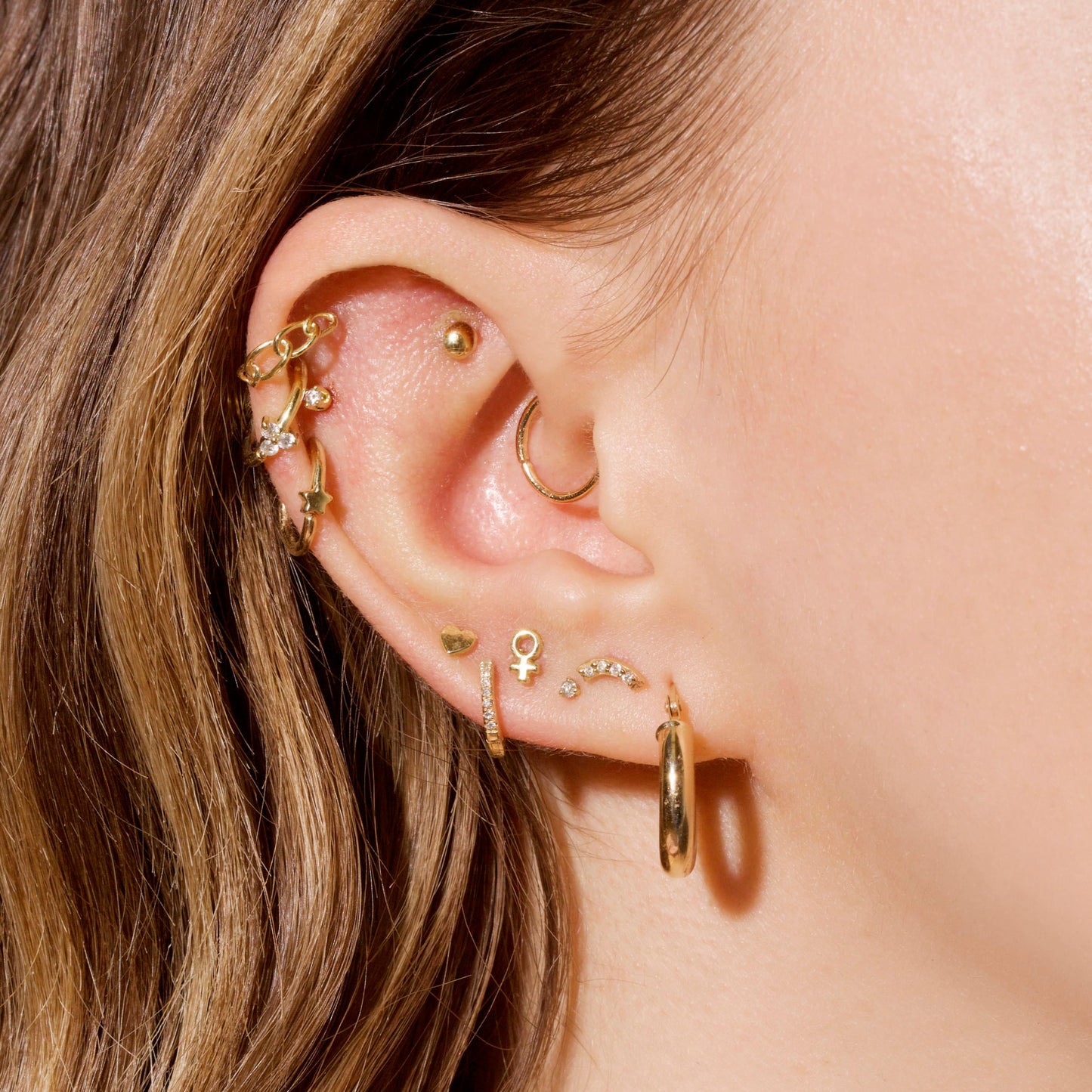 Starry Design Hoop Earrings for Everyday Wear