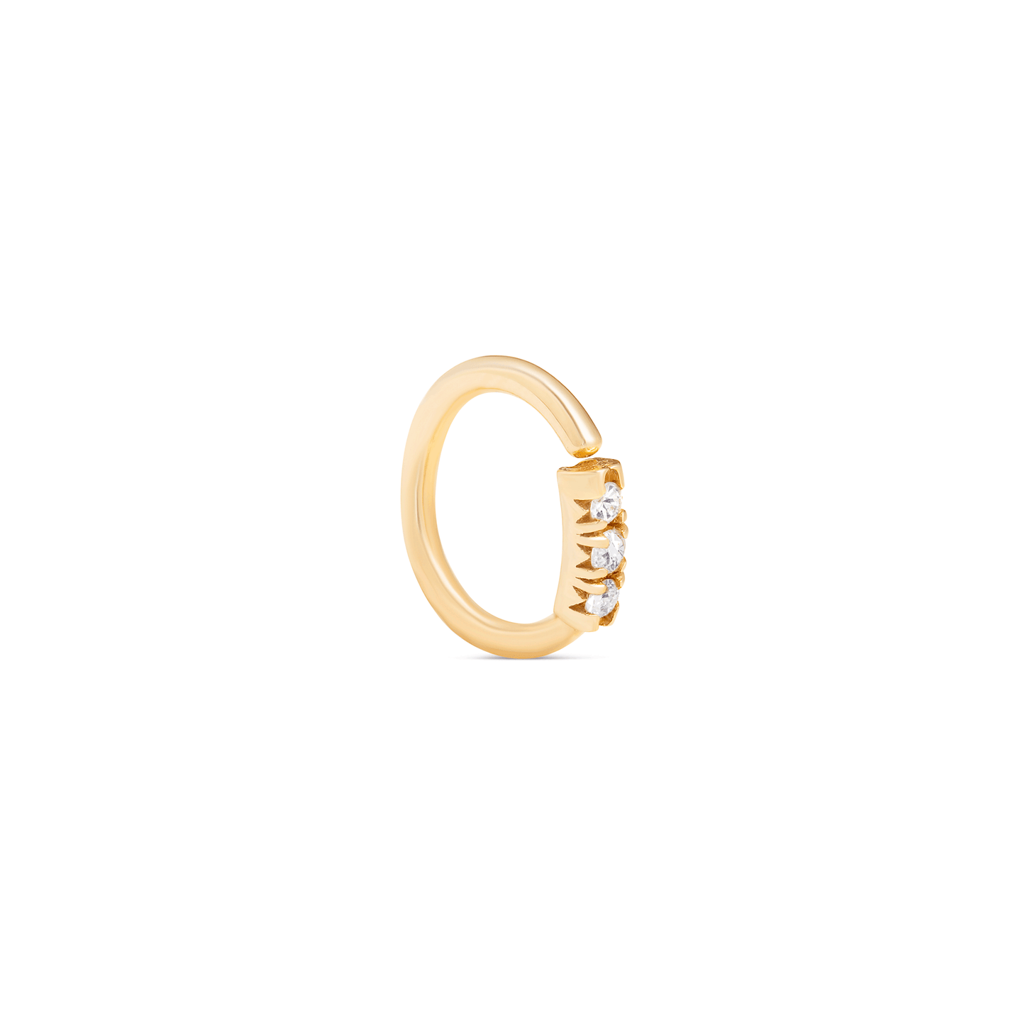 Triple Diamond Hoop Earrings in Elegant Design