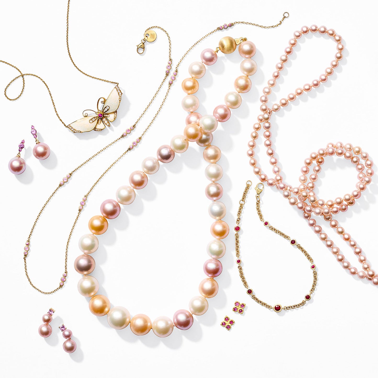 5mm Pink Pearl Rope Style Necklace