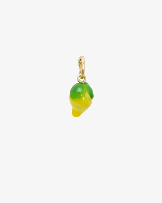 Glass Lemon Charm Pendant Necklace