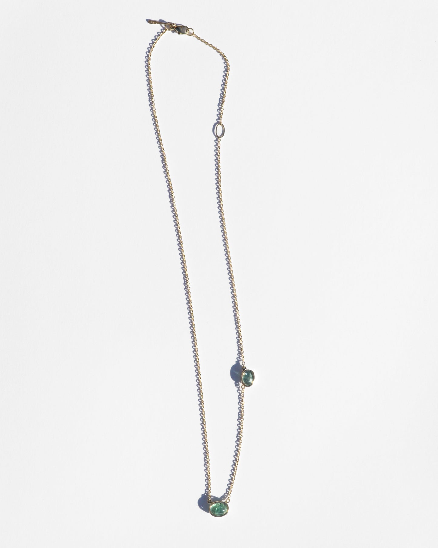 Twin Tourmaline Floating Necklace in 14K Gold