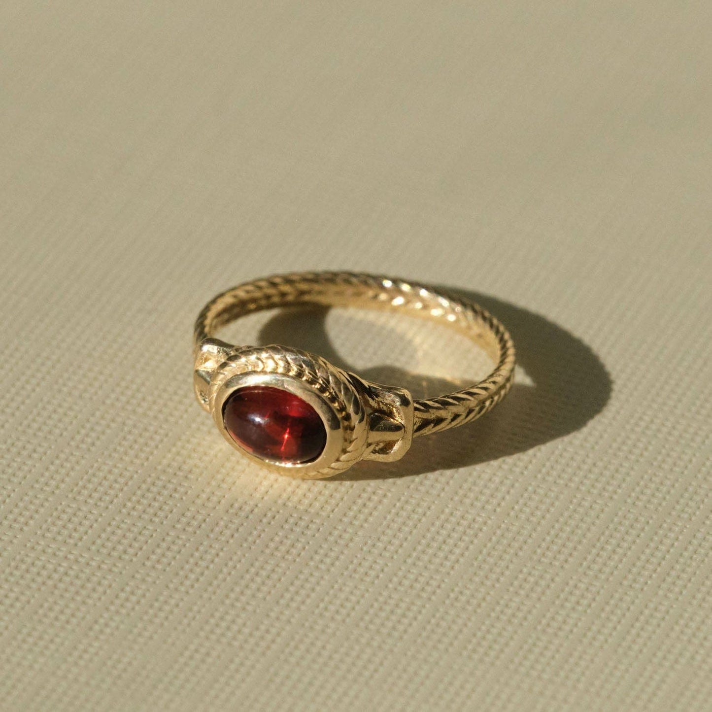 Garnet Ancient Heirloom Style Ring