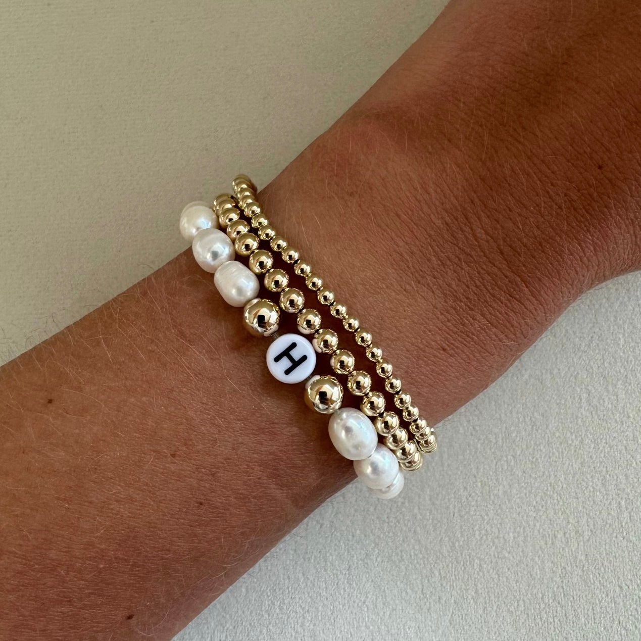 Triple Stack Custom Pearl Bracelet in Various Sizes