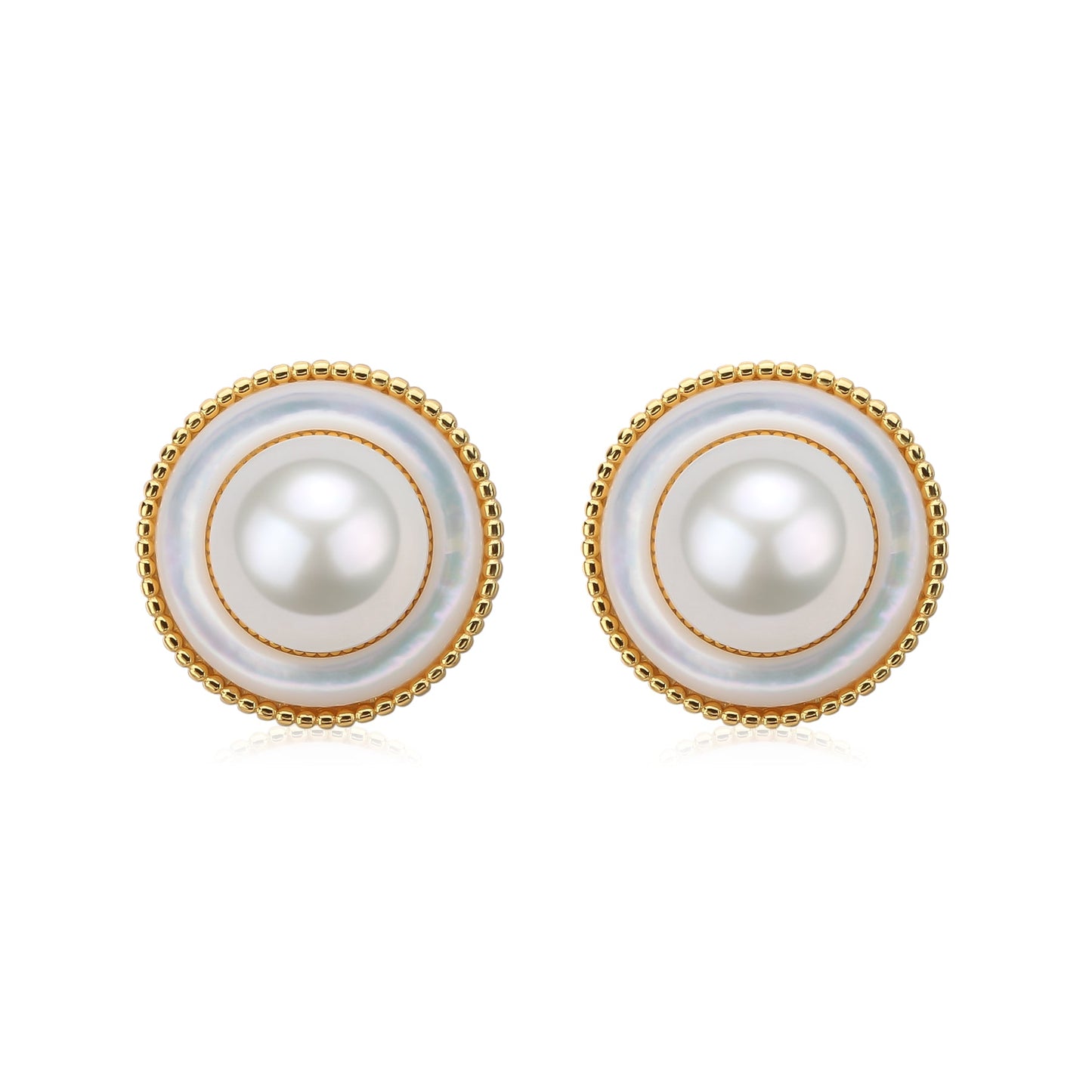 Freshwater Pearl Round Elysia Earrings 9-10mm