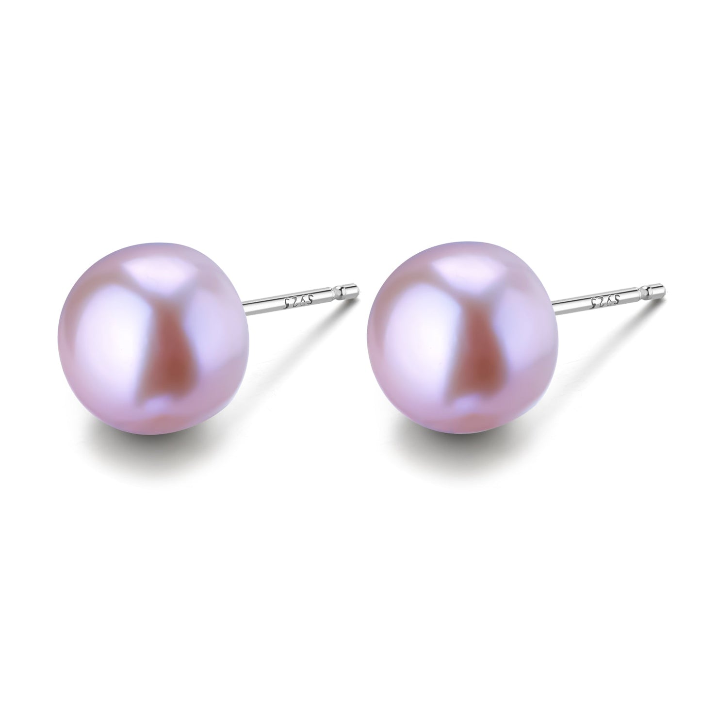 Purple Button Freshwater Pearl Stud Earrings Design