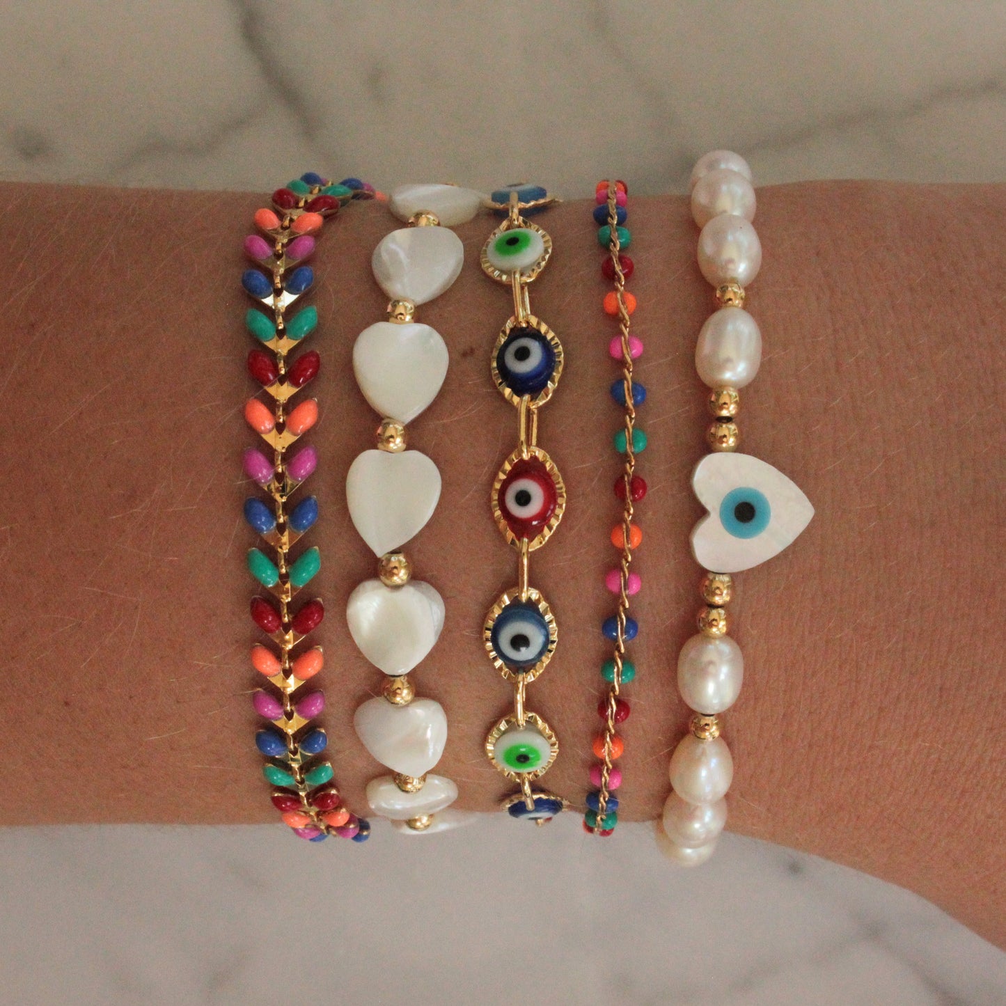 Multi Color Evil Eye Design Necklace