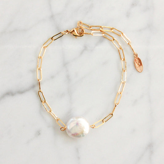 Coin Pearl Clipchain Bracelet Design for Elegance