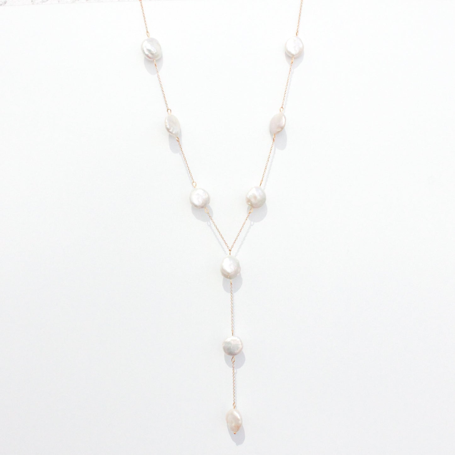 Elegant Flat Pearl Chain Necklace for Women