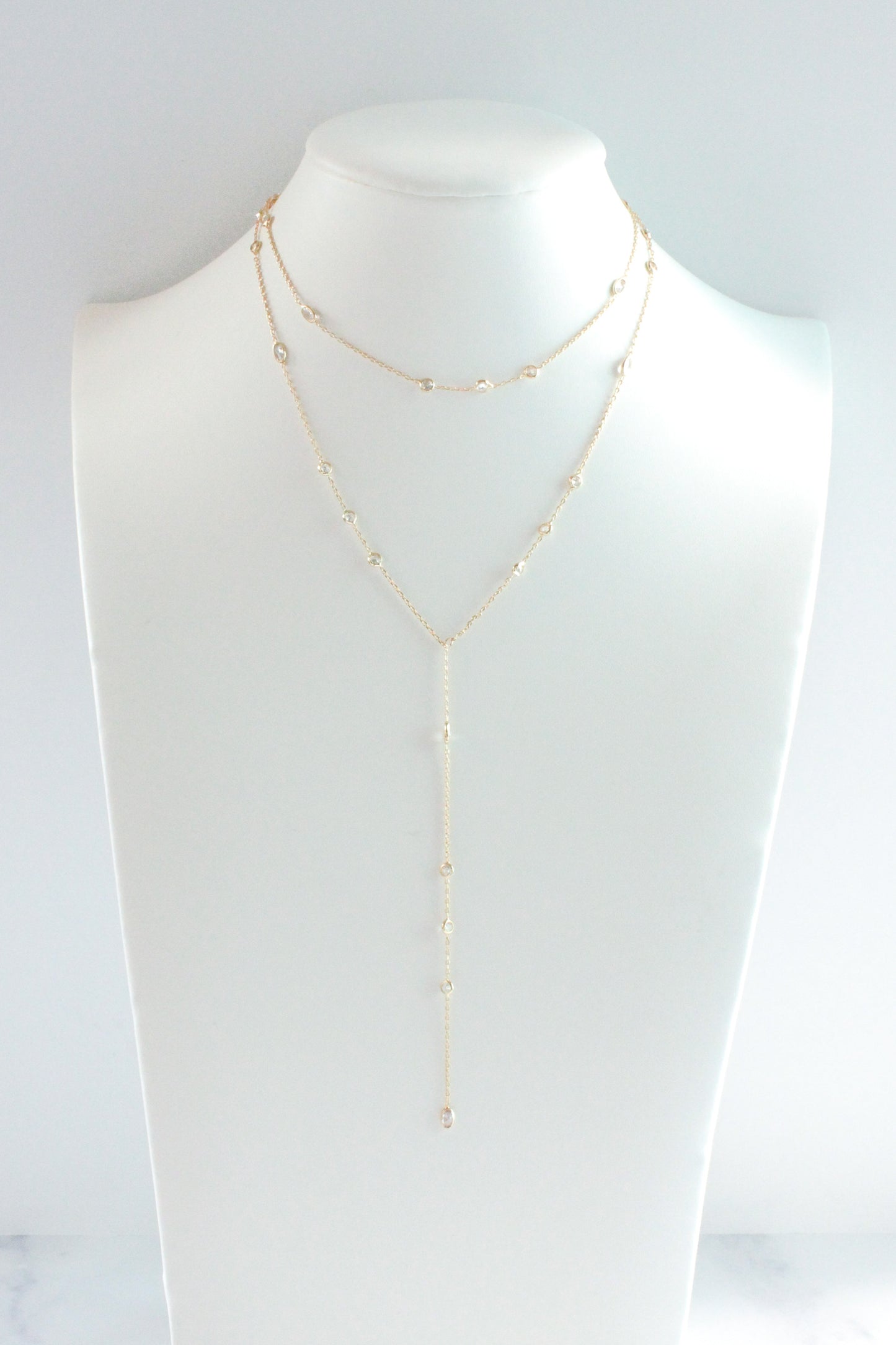 Dainty Chain Jewelry Set with CZ Stones