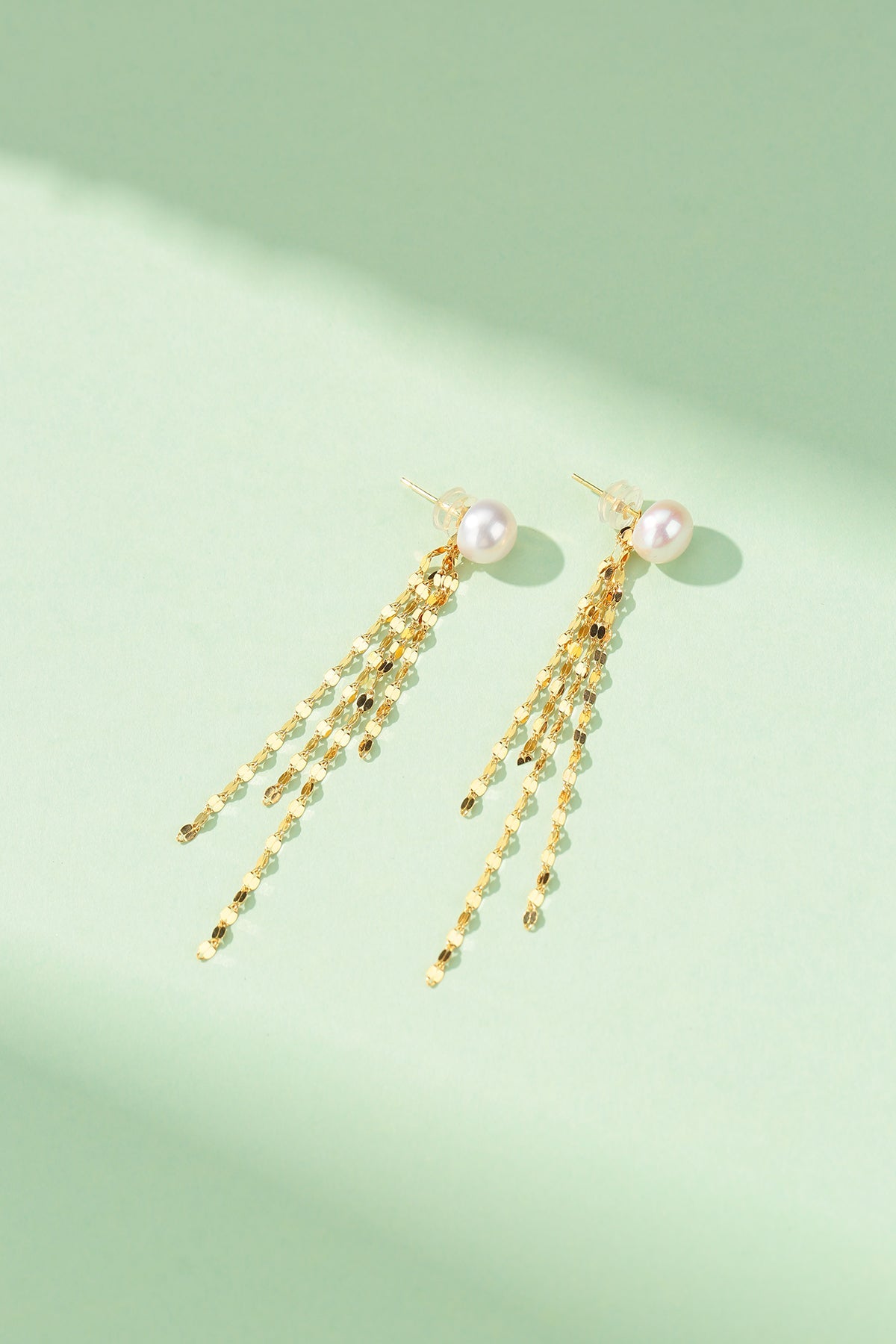 Freshwater Pearl and Tassel Earrings in 6-7mm Size