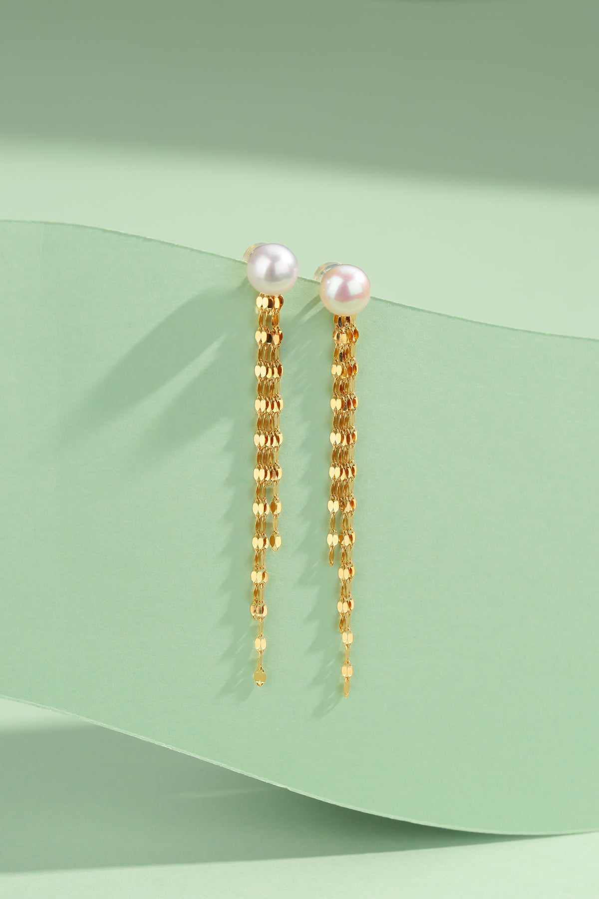 Freshwater Pearl and Tassel Earrings in 6-7mm Size