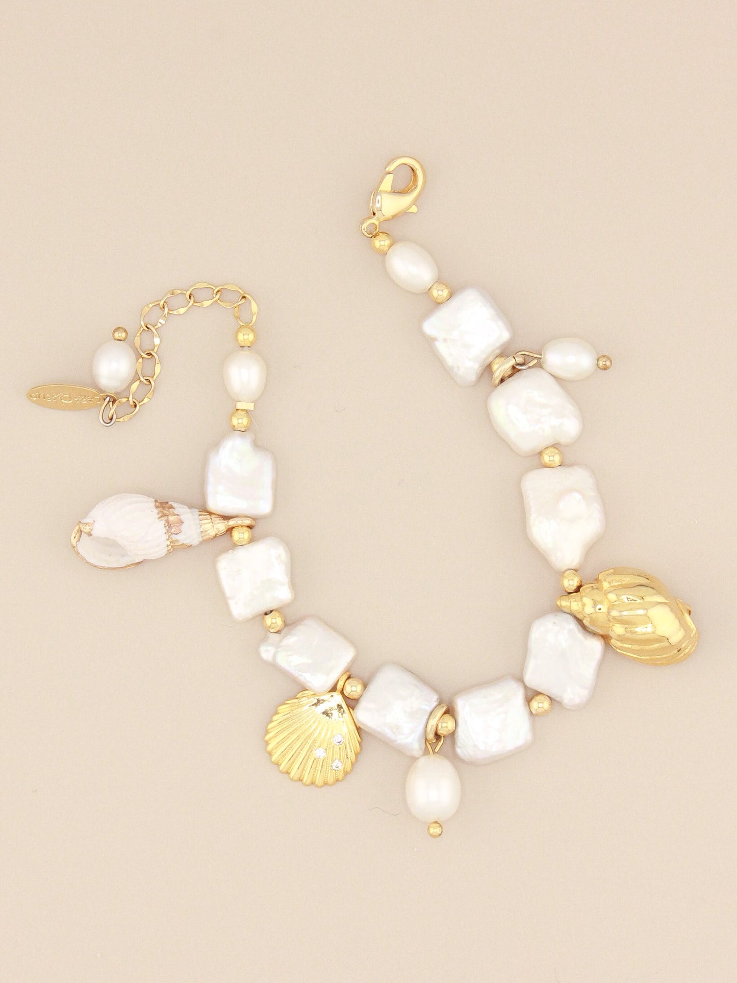 Elegant Charm Bracelet with Pearls