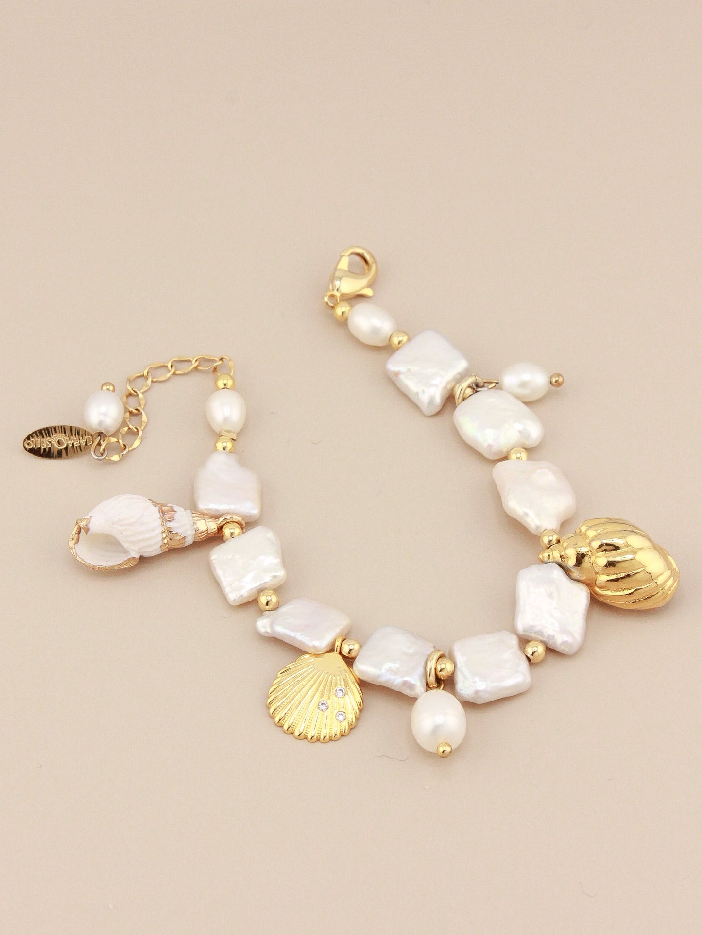 Elegant Charm Bracelet with Pearls