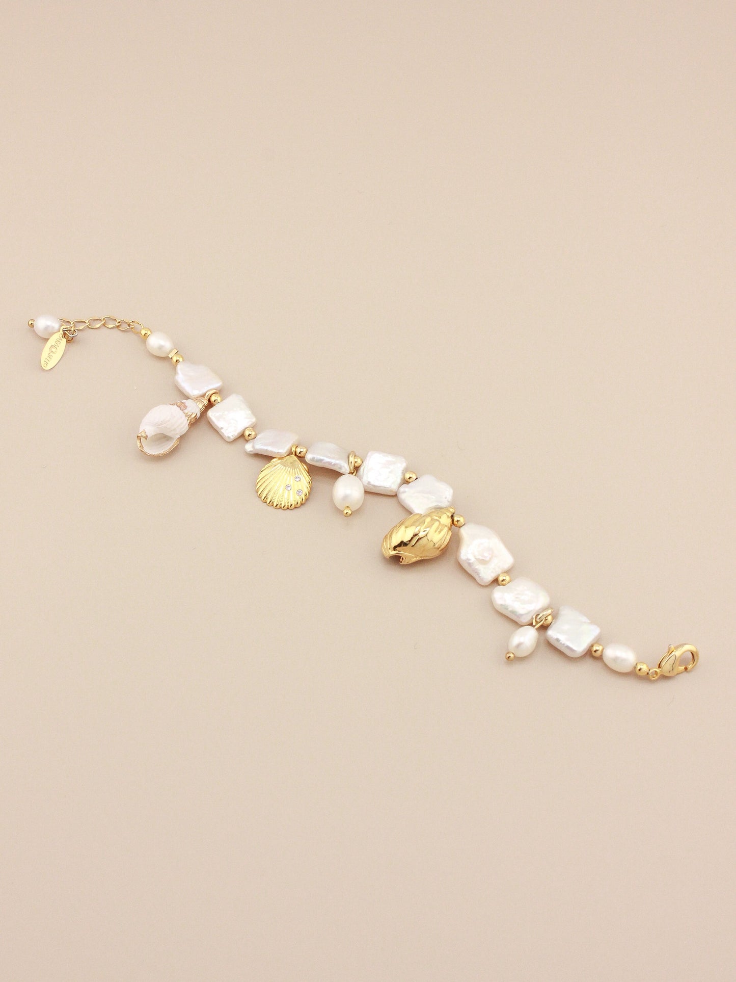 Elegant Charm Bracelet with Pearls