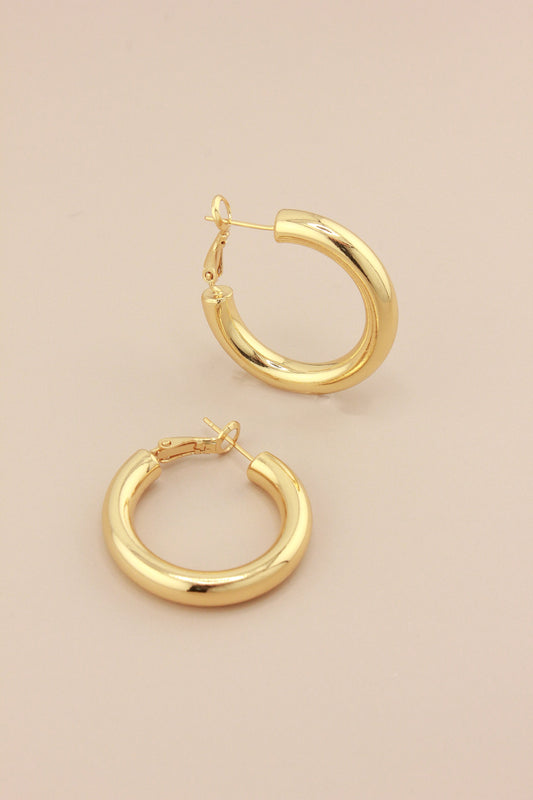 Wide Tube Hoop Earrings in Classic Style