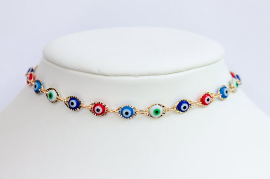 Multi Evil Eye Necklace in Unique Design