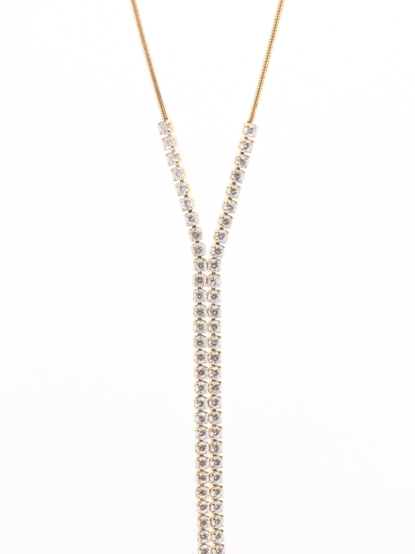 Elegant CZ Drop Necklace in Silver