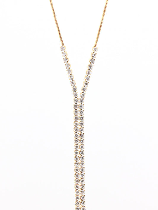 Elegant CZ Drop Necklace in Silver