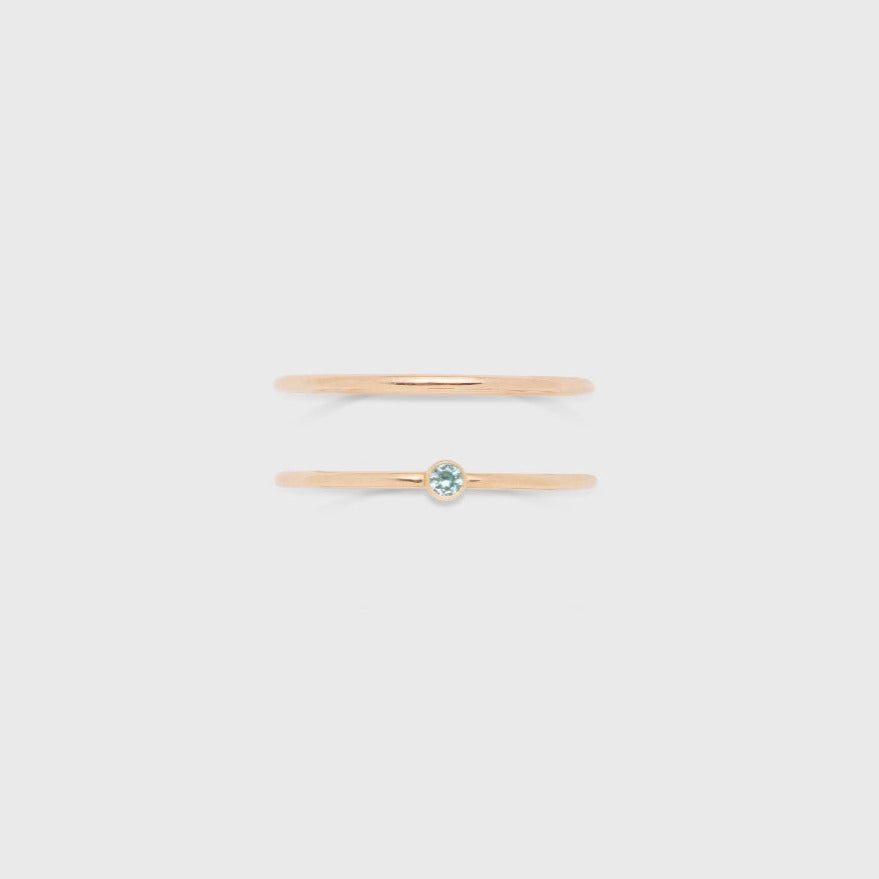 Gold Birthstone Stacking Ring Set