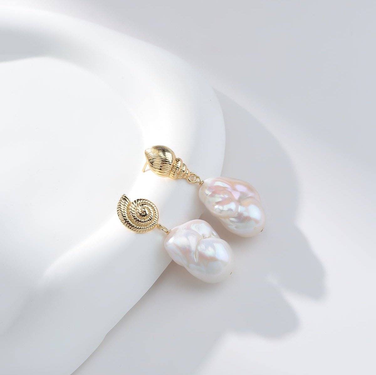 Baroque Pearl Shell Earrings