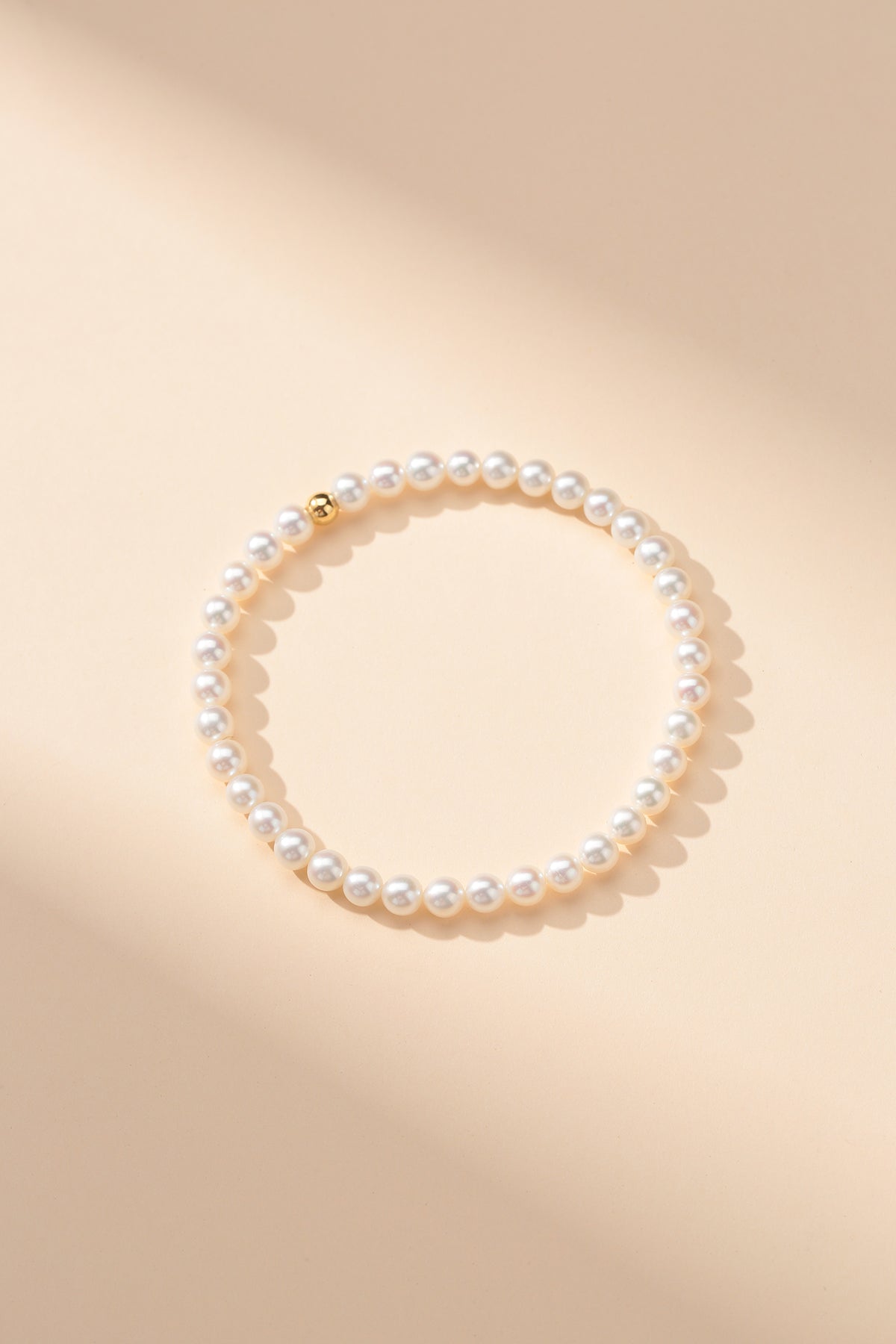 Freshwater Pearl Bracelet with 18K Gold Balls